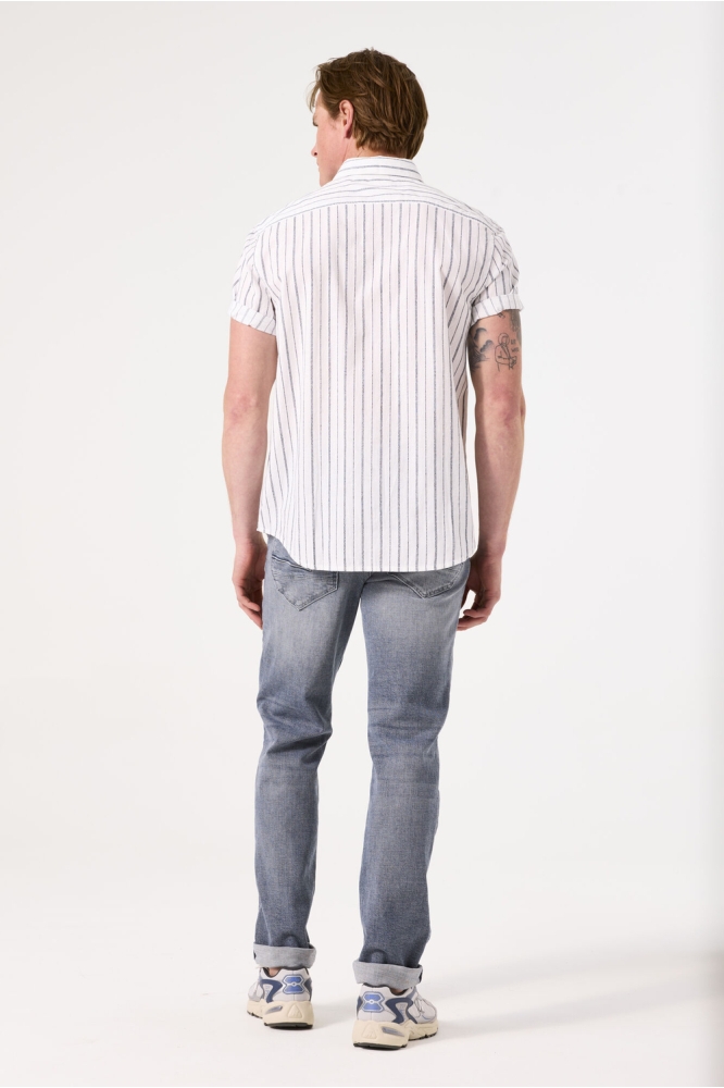 GESTREEPT OVERHEMD D51092 50 WHITE